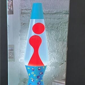 Vibrant Red and Blue Lava Lamp